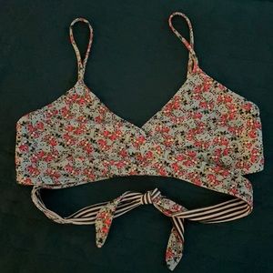 Anthropologie reversible wrap bikini top
